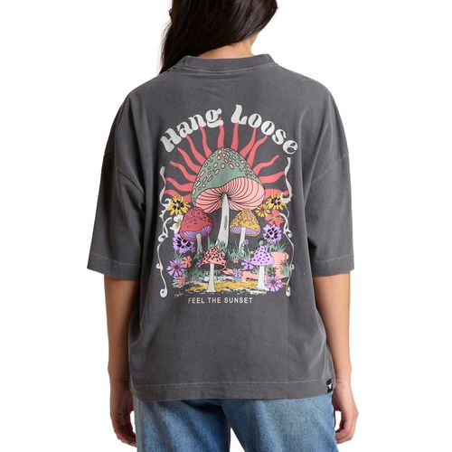 Camiseta Feminina Hang Loose Mushroom Oversized PRETO-HLTS030254- -1-